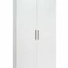 Stina Vaatekaappi 2-ovinen 100x205cm, Valkoiset Ovet