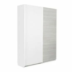 Stina Liukuovikomero 150x205cm, Hopea Jalava Ja Valkoinen Ovi