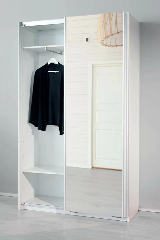 Stina Liukuovikomero 150x205cm, Valkoinen Ja Peiliovi 4 Stina Liukuovikomero 150x205cm, Valkoinen Ja Peiliovi - Image 2