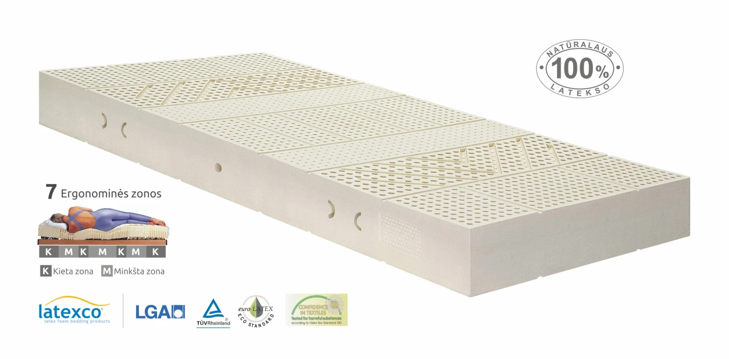 Luonnonkumi Patja 100% 7V 90×200 Cm 7 Luonnonkumi Patja 100% 7V 90×200 Cm - Image 5